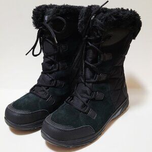 COLUMBIA Women's Ice Maiden ii Black Suede Thermal Winter Snow Boots Size 9.5
